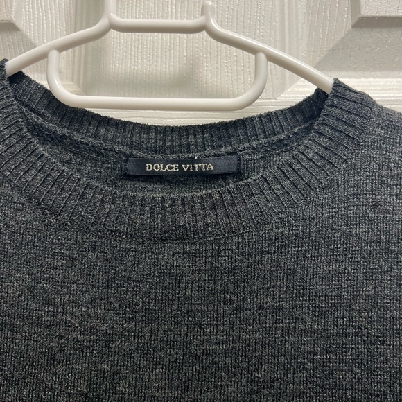 Charcoal grey sleeveless knit sweater - Picture 2 of 4